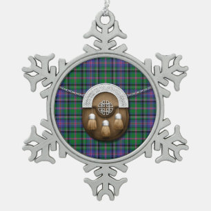 Ornement Flocon De Neige Tartan et escarcelle de tonnelier de clan