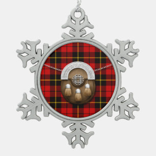 Ornement Flocon De Neige Tartan et escarcelle de Wallace de clan