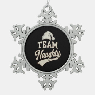 Ornement Flocon De Neige Team Naughty Santa Christmas Xmas Matching Family