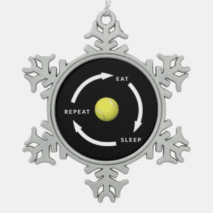 Ornement Flocon De Neige Tennis Dormir Répéter Le Ventilateur De Sport Dit