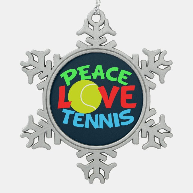 Ornement Flocon De Neige Tennis Love Blue (Devant)
