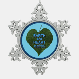 Ornement Flocon De Neige Terre - Anagram du coeur