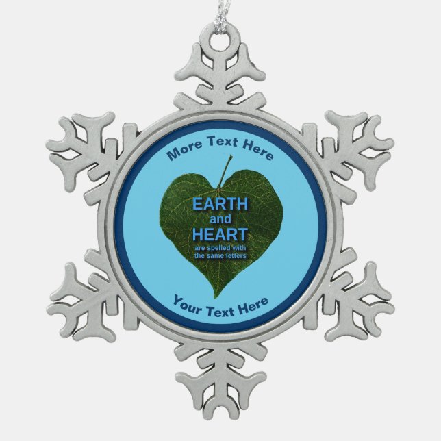Ornement Flocon De Neige Terre - Anagram du coeur (Devant)