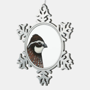 Ornement Flocon De Neige Tête de Queue Bobwhite