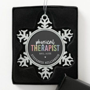 Ornement Flocon De Neige Thérapeute physique personnalisée Diplôme PT