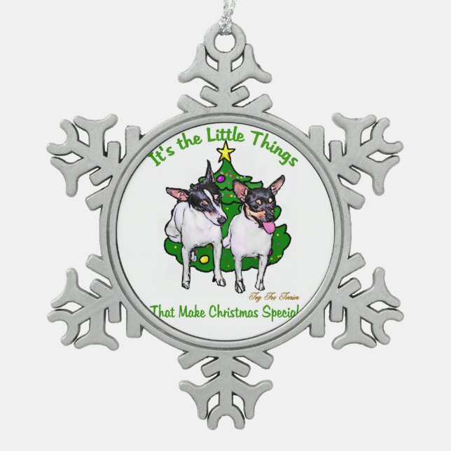 Ornement Flocon De Neige Toy Fox Terrier Noël (Devant)