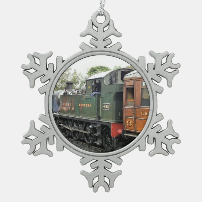 ORNEMENT FLOCON DE NEIGE TRAINS À VAPEUR (Devant)