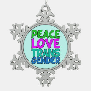 Ornement Flocon De Neige Transsexuel d'amour de paix