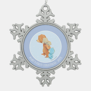 Ornement Flocon De Neige Trois amis adorables d'ours