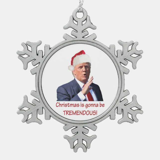Ornement Flocon De Neige Trump : Noël va être formidable ! (Devant)