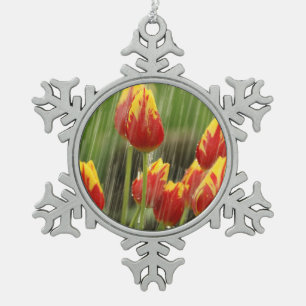 Ornement Flocon De Neige Tulipes de ressort