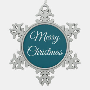 Ornement Flocon De Neige Turquoise foncé et blanc :