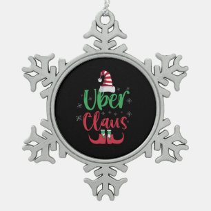 Ornement Flocon De Neige Uber Claus Funny Père Noël Family Matching Cadeau
