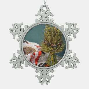 Ornement Flocon De Neige Ukrainien Kutya et Didukh