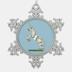 Ornement Flocon De Neige Unicorne mécanique