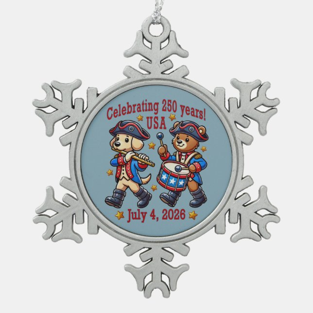 Ornement Flocon De Neige USA 250th Anniversary Souvenir - Patriotique (Devant)