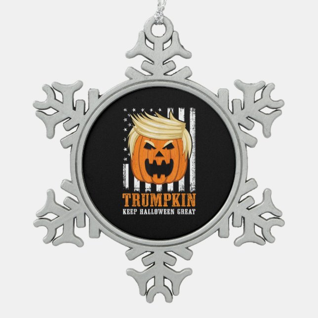 Ornement Flocon De Neige Usa Trumpkin Garder Halloween Grande drôle (Devant)