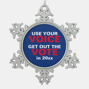 Ornement Flocon De Neige Utiliser Votre Voix Sortez Du Snowflake Vote