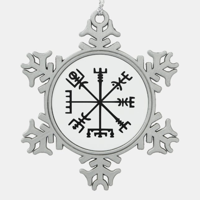 Ornement Flocon De Neige Vegvísir (Viking Compass) (Devant)