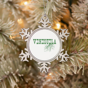 Ornement Flocon De Neige Vénézuéla Arbre Verte Racines Art du Monde