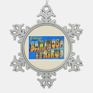 Ornement Flocon De Neige Vieux souvenir de voyage de Saratoga Springs New