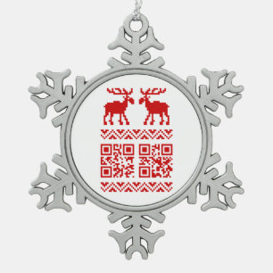 Ornement Flocon De Neige Vilain Sweater QR Code Bonne année!