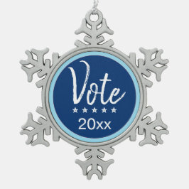 Ornement Flocon De Neige Vote 2024 Élection Cinq étoiles bleu non-partisan