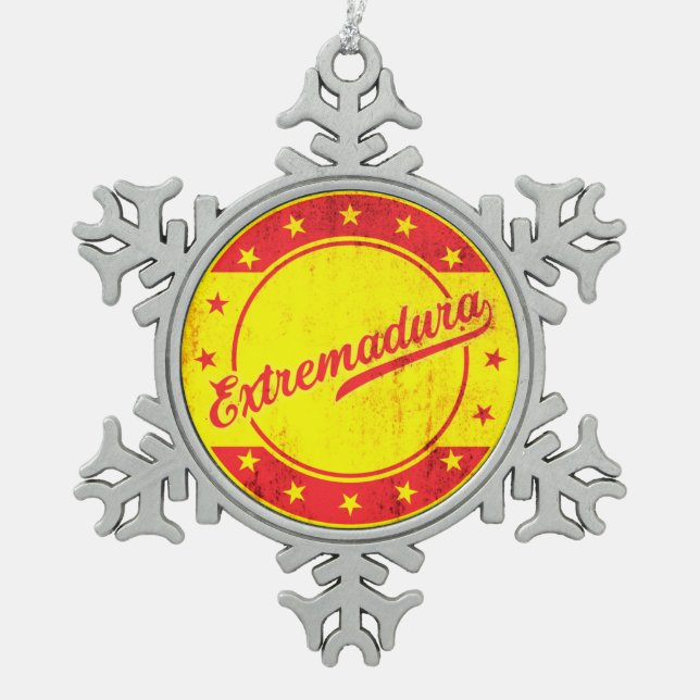 Ornement Flocon De Neige Voyageur mondial - Estrémadure, Espagne (Devant)