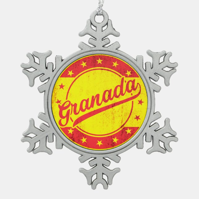 Ornement Flocon De Neige Voyageur mondial - Grenade, Espagne (Devant)