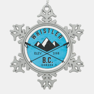 Ornement Flocon De Neige Whistler Colombie-Britannique Canada Ski
