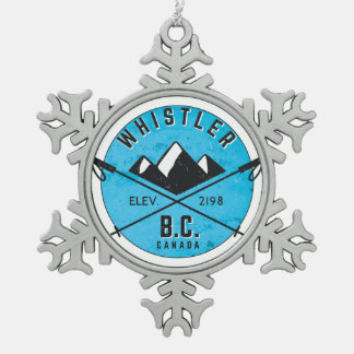 Ornement Flocon De Neige Whistler Colombie-Britannique Canada Ski