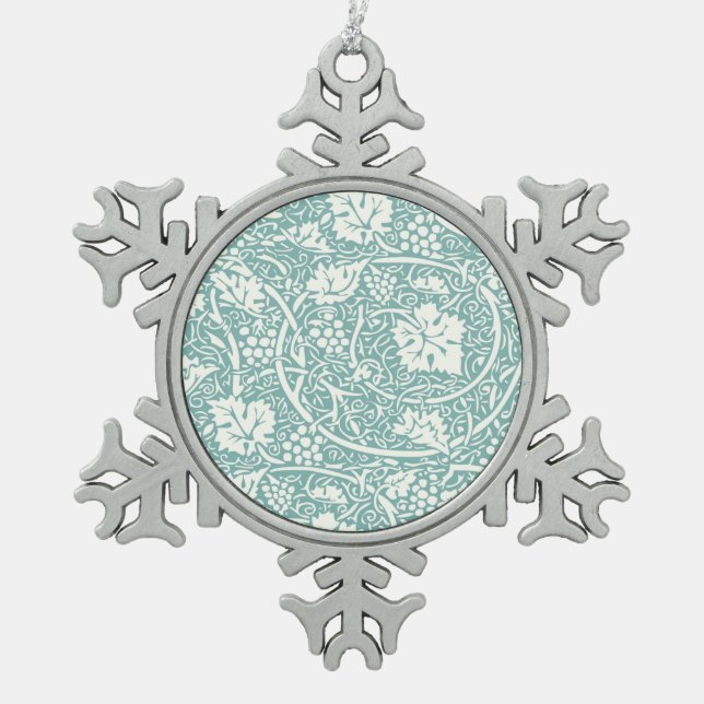 Ornement Flocon De Neige William Morris Grape Motif Turquoise Turquoise (Devant)