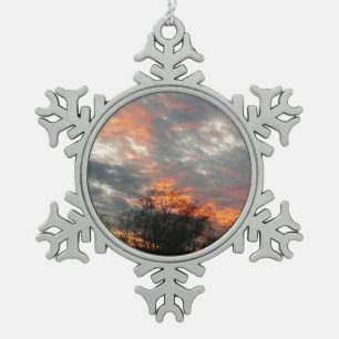 Ornement Flocon De Neige Winter Sunset Nature Paysage Photographie