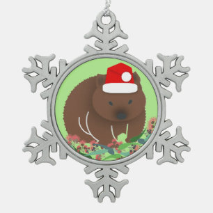 Ornement Flocon De Neige Wombat de Noël