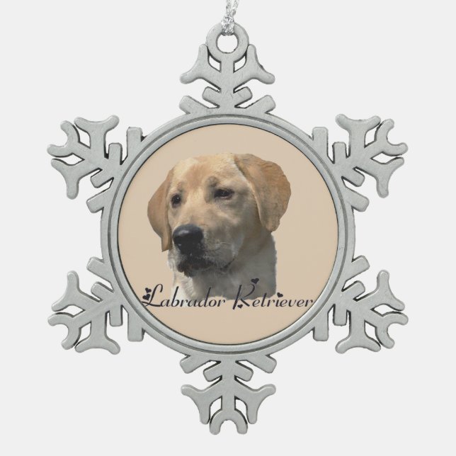 Ornement Flocon De Neige Yellow Labrador Retriever (Devant)