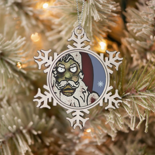 Ornement Flocon De Neige Zombie Père Noël (Arbre)