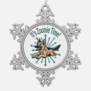 Ornement Flocon De Neige Zoomie Time German Shepherd