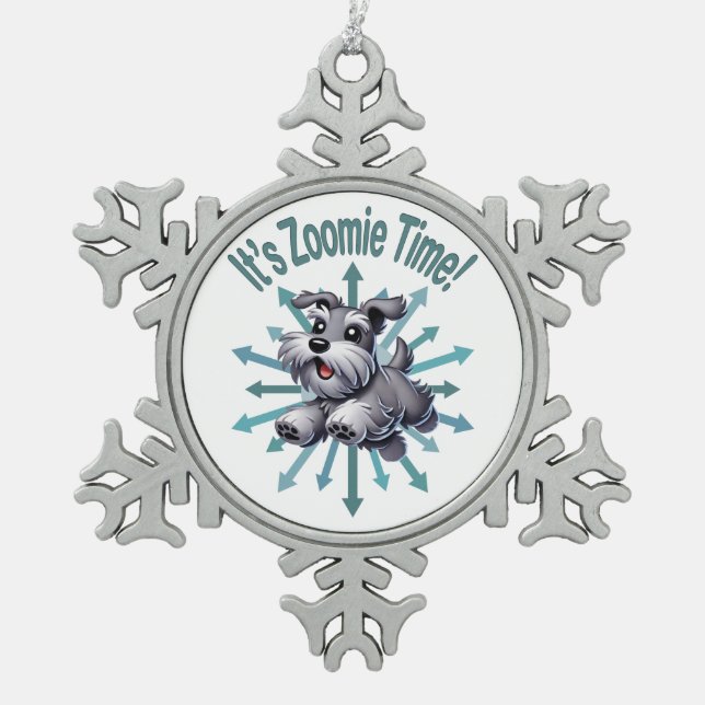 Ornement Flocon De Neige Zoomie Time Miniature Schnauzer (Devant)
