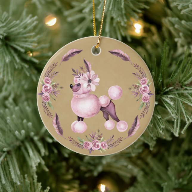 Ornement floral de caniche à la française (Arbre)