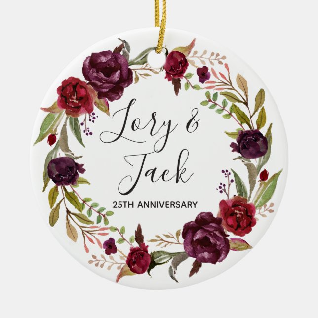 Ornement floral de Noël pour l'anniversaire de (Devant)
