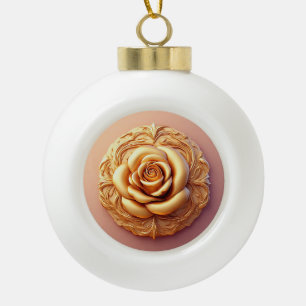 Ornement floral élégant avec accents dorés