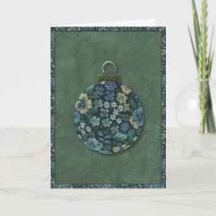 Ornement floral grande police carte de Noël
