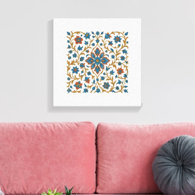 Ornement floral persan toile étirée (Insitu(Salon))