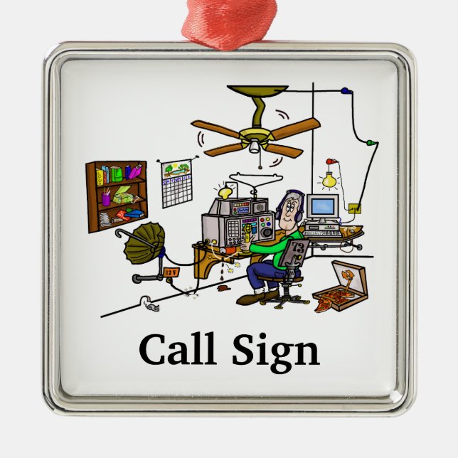 Ornement fol de Noël de Radio Shack de jambon de (Devant)