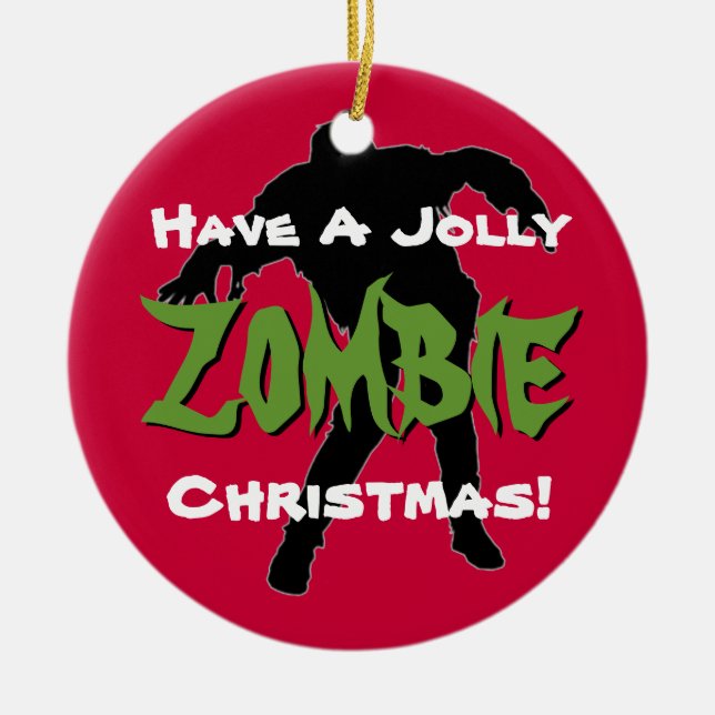 Ornement gai de coutume de Noël de zombi (Devant)