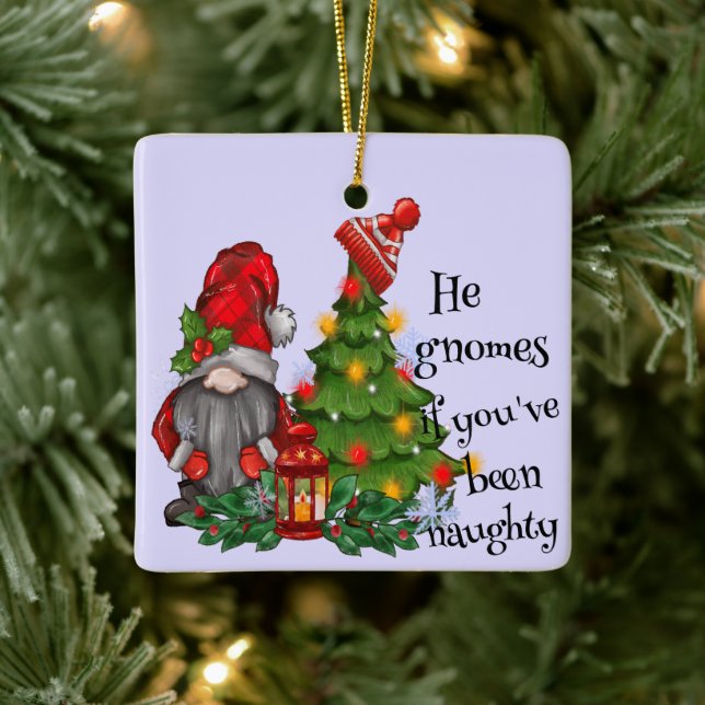 Ornement Gnome de l'arbre de Noël personnalisé, Gn (Arbre)