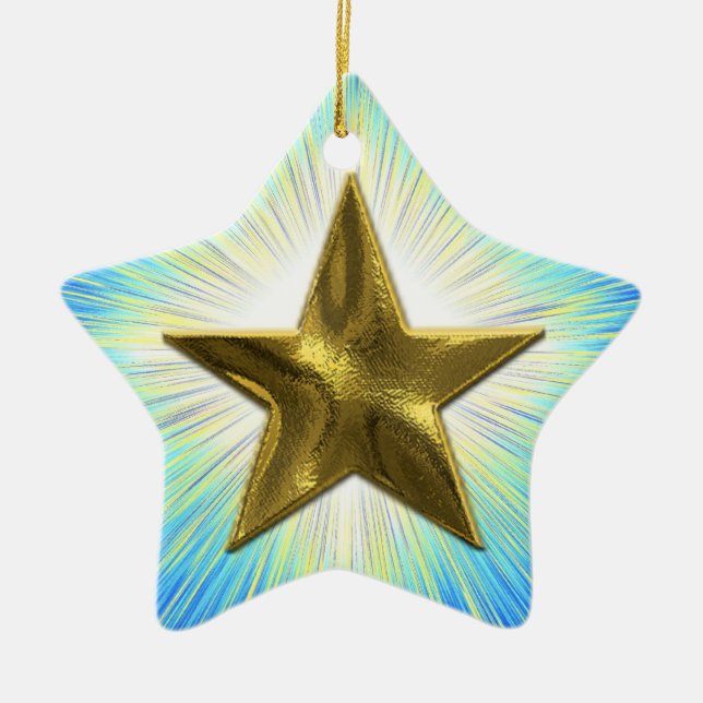 Ornement Gold Star personnalisé (Devant)