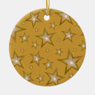 Ornement Gold Stars rond or