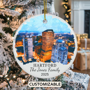 Ornement Hartford personnalisé, État du Connecticu