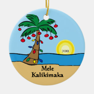 Ornement hawaïen tropical de Noël de palmier